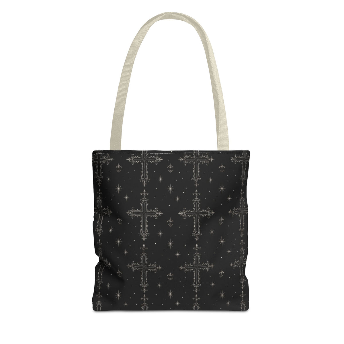 Gothic Cross Pattern Tote Bag Black