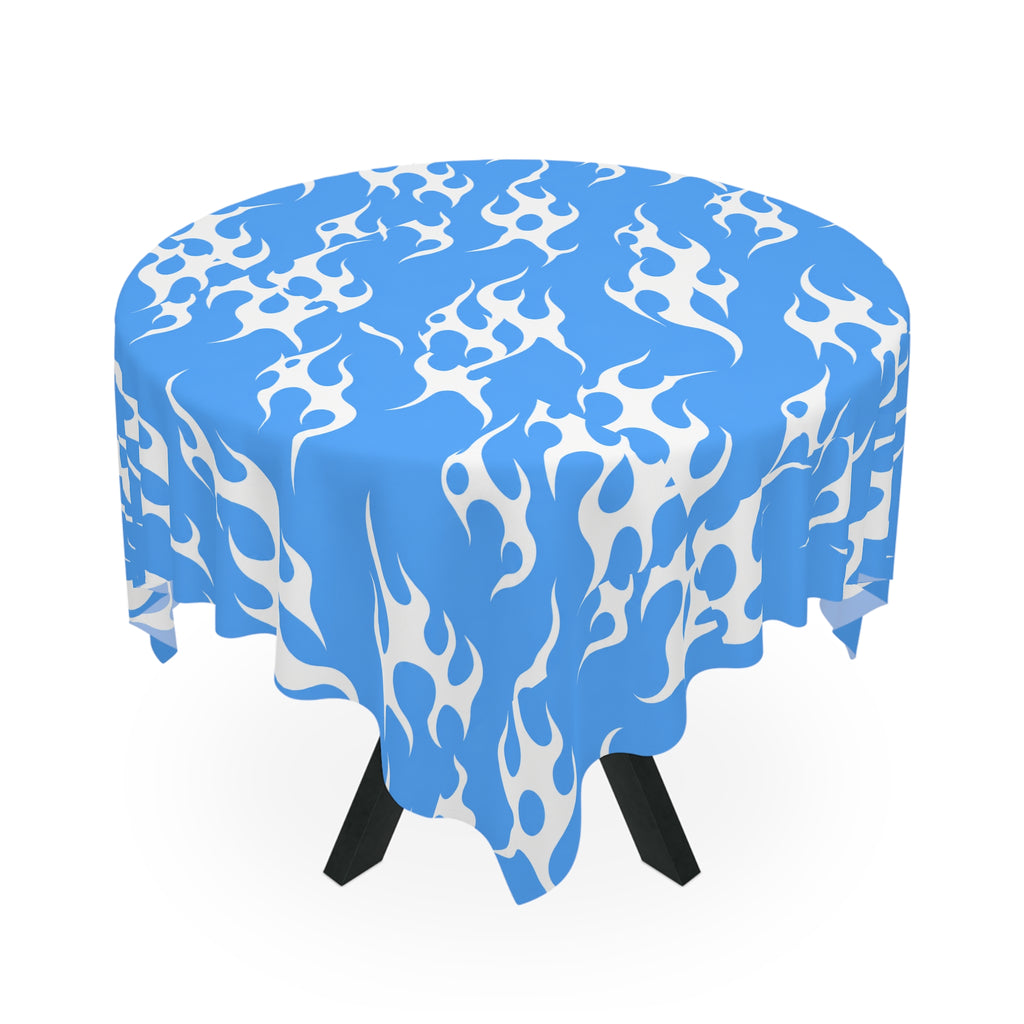 Y2K Tribal Vibes Tablecloth Blue