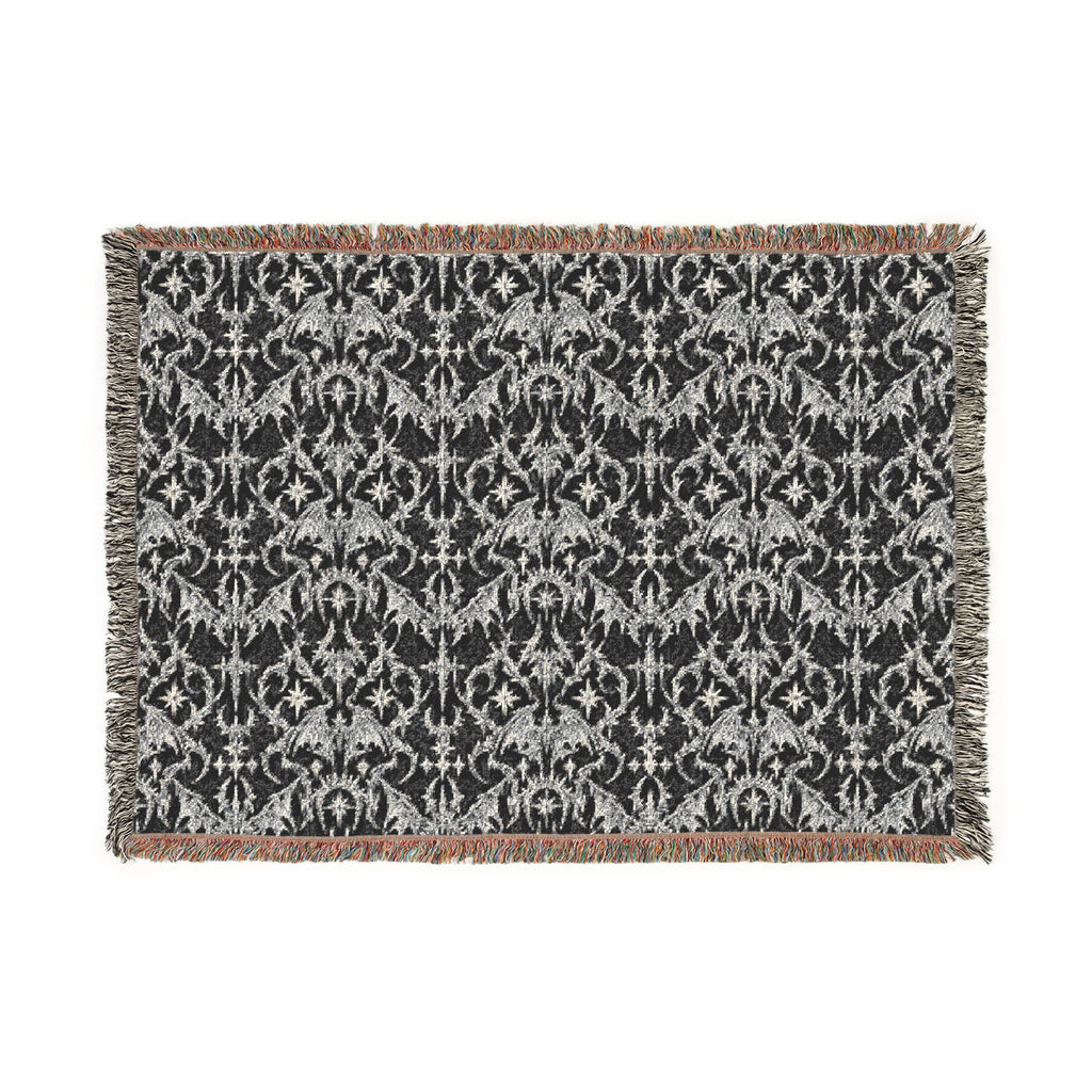 Goth Bat Woven Throw Blanket