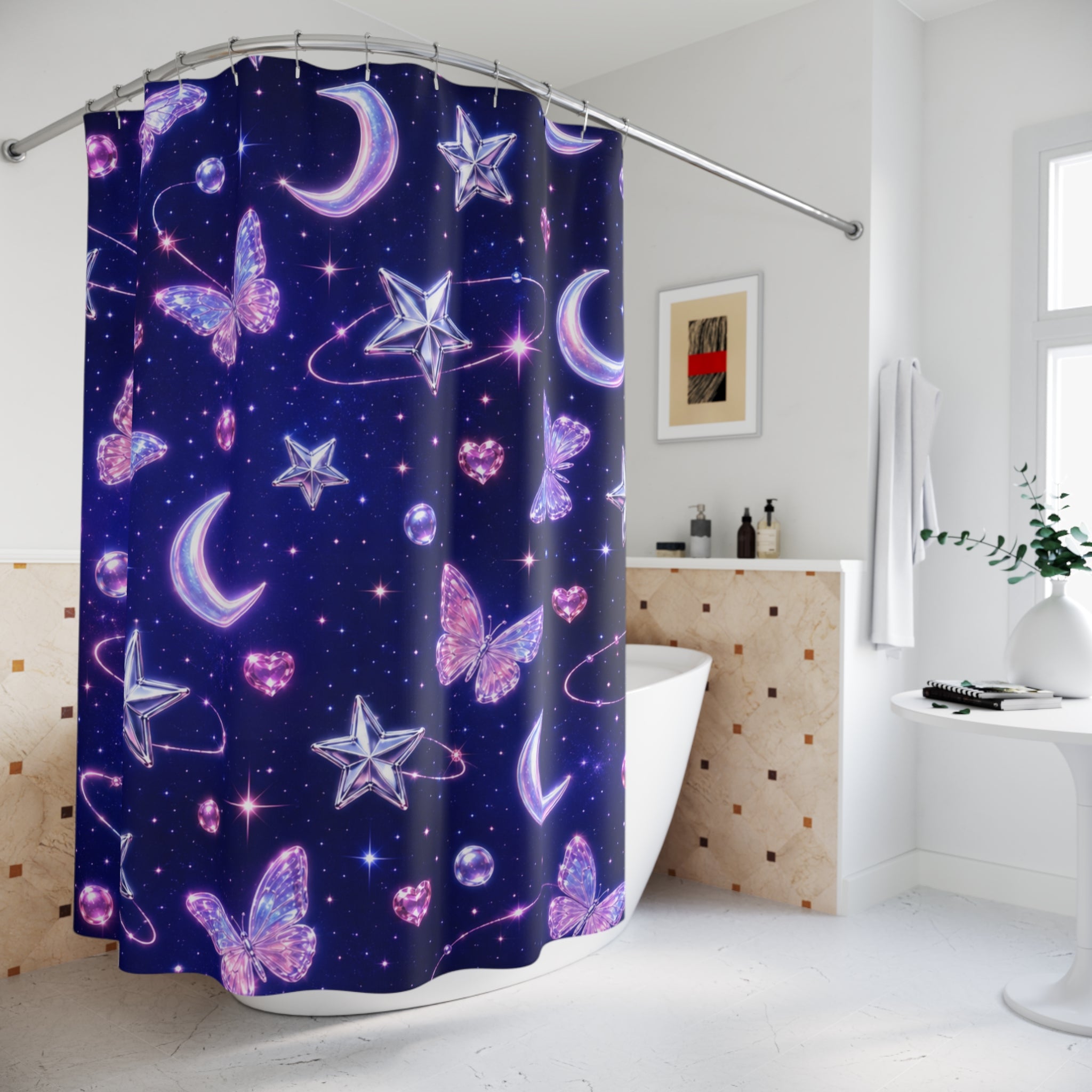 Y2K Space Shower Curtain