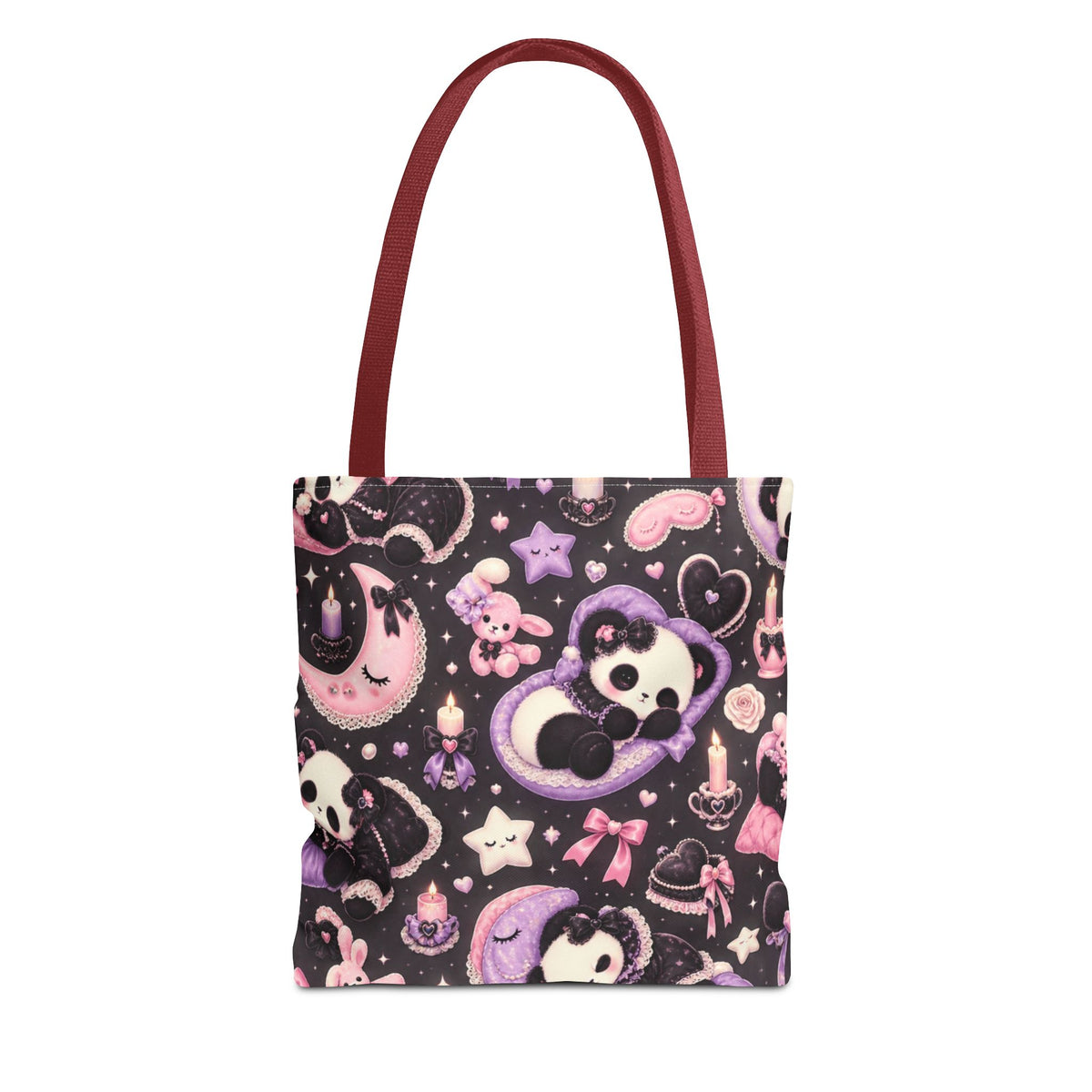 Kawaii Gothic Panda Moon Tote Bag
