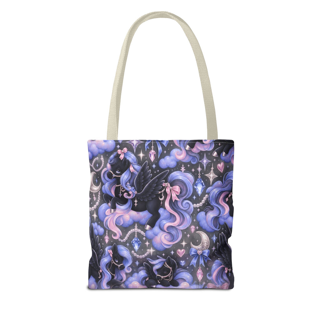 Galaxy Pegasus Tote Bag — Cute Purple Pastel Magical Unicorn Night Sky Pattern