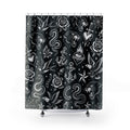 Traditional Tattoo Shower Curtain Black & White