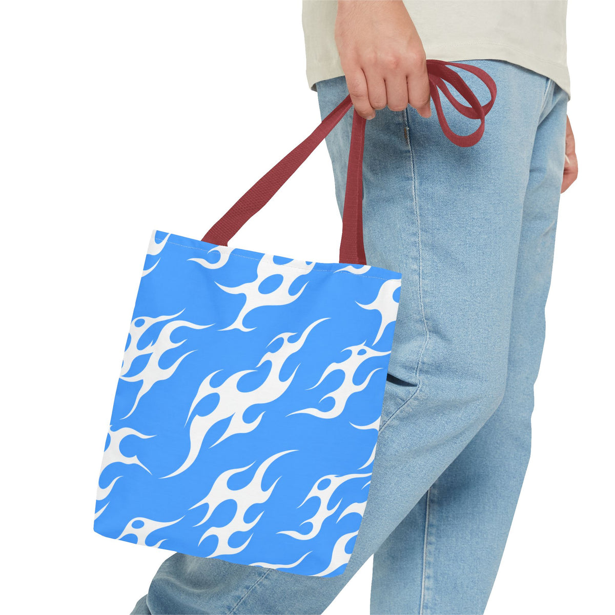 Y2K Tribal Vibes Tote Bag Blue
