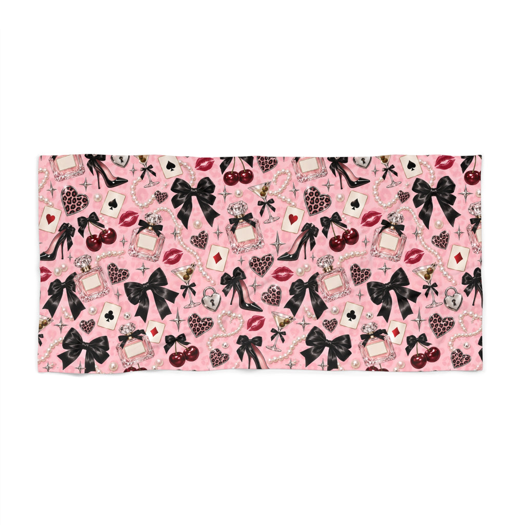 Vegas Doll Beach Towel Pink