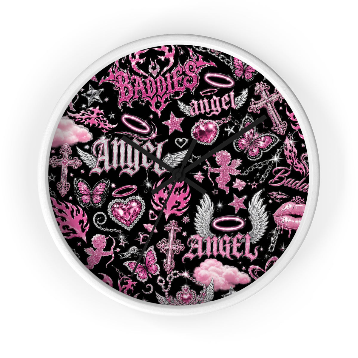 Y2K Angel Baddie Wall Clock