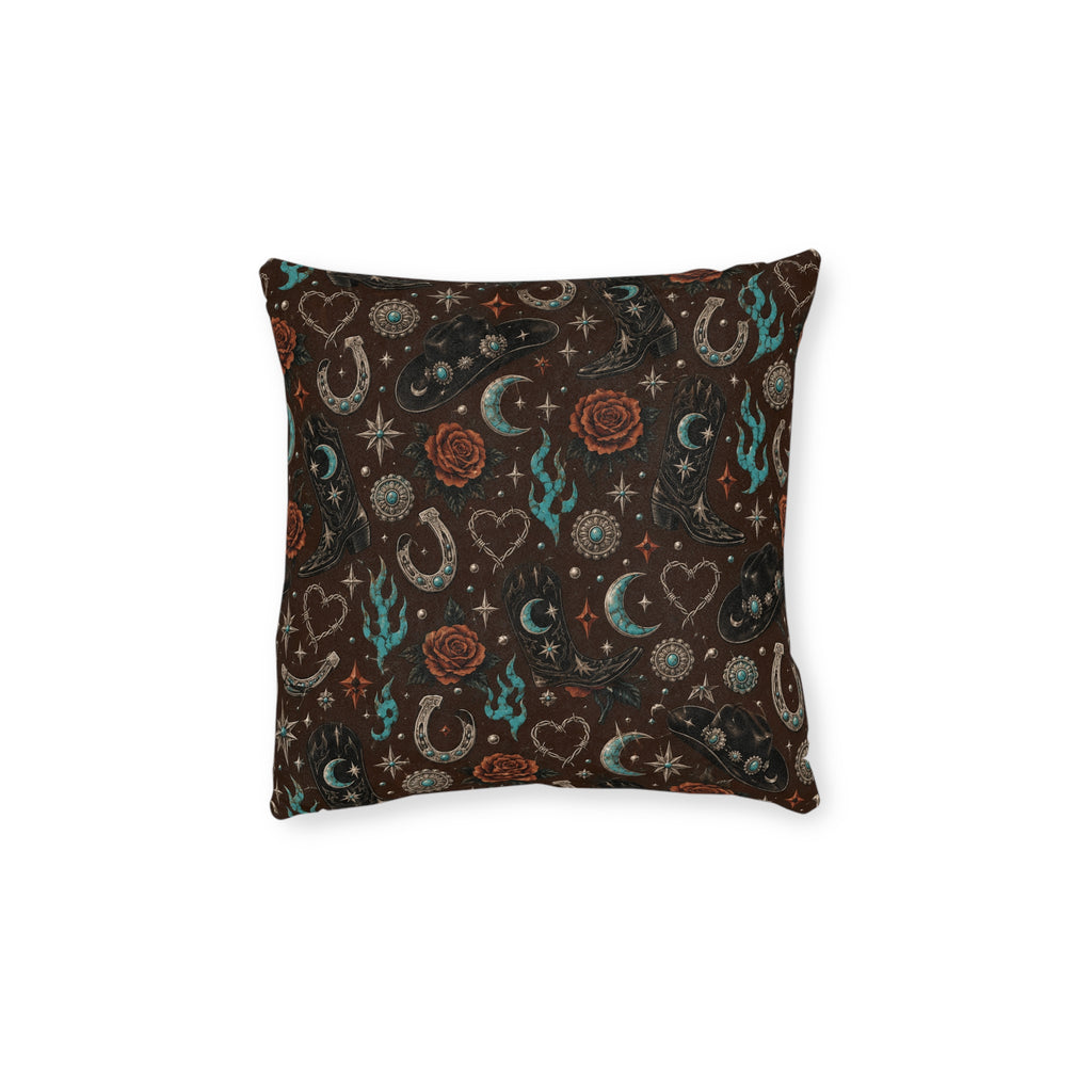 Cowgirl Daze Square Pillow Brown