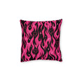 Hot Pink Flames Square Pillow