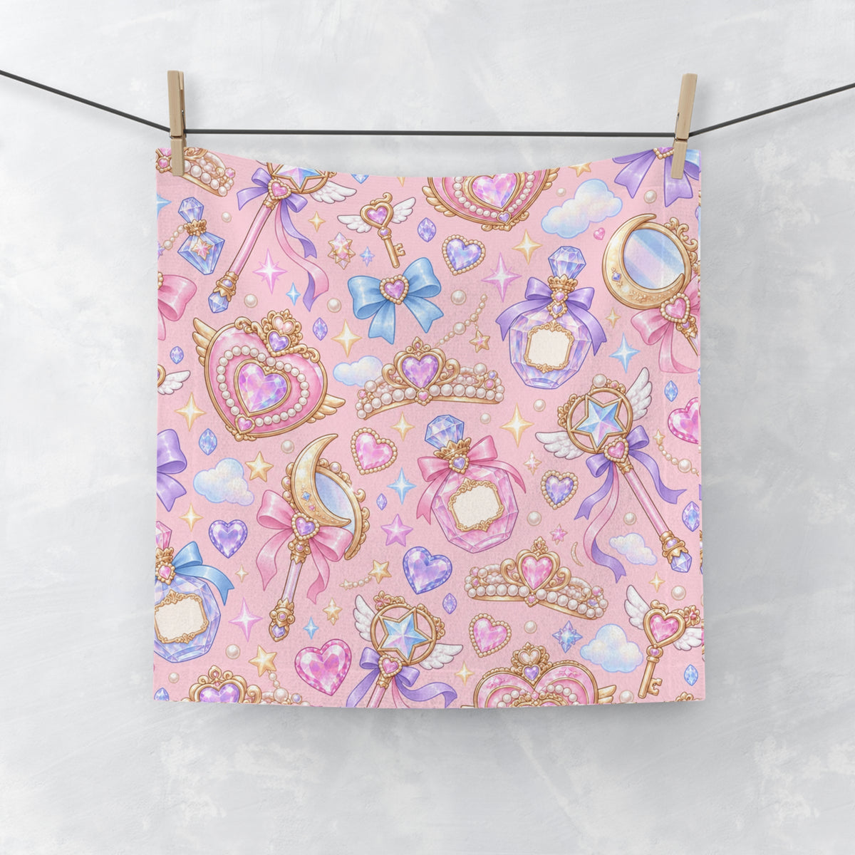 Enchanted Princess Face Towel Pink