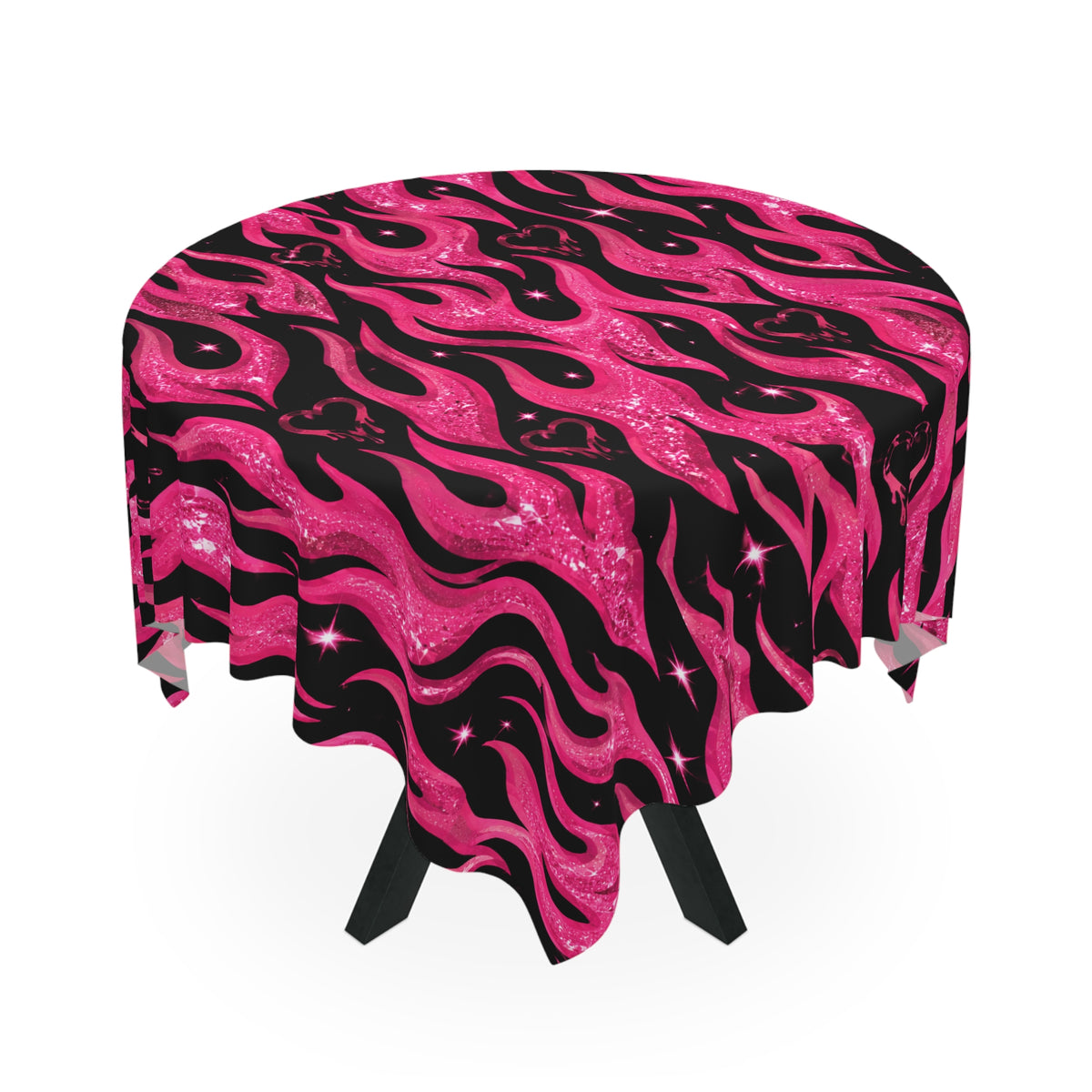 Y2K Hot Flames Tablecloth Black/Pink