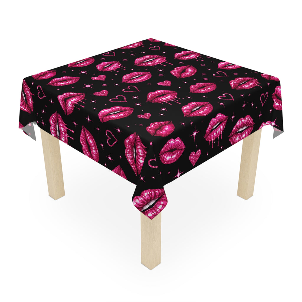 Kiss Kiss Bang Bang Tablecloth Black