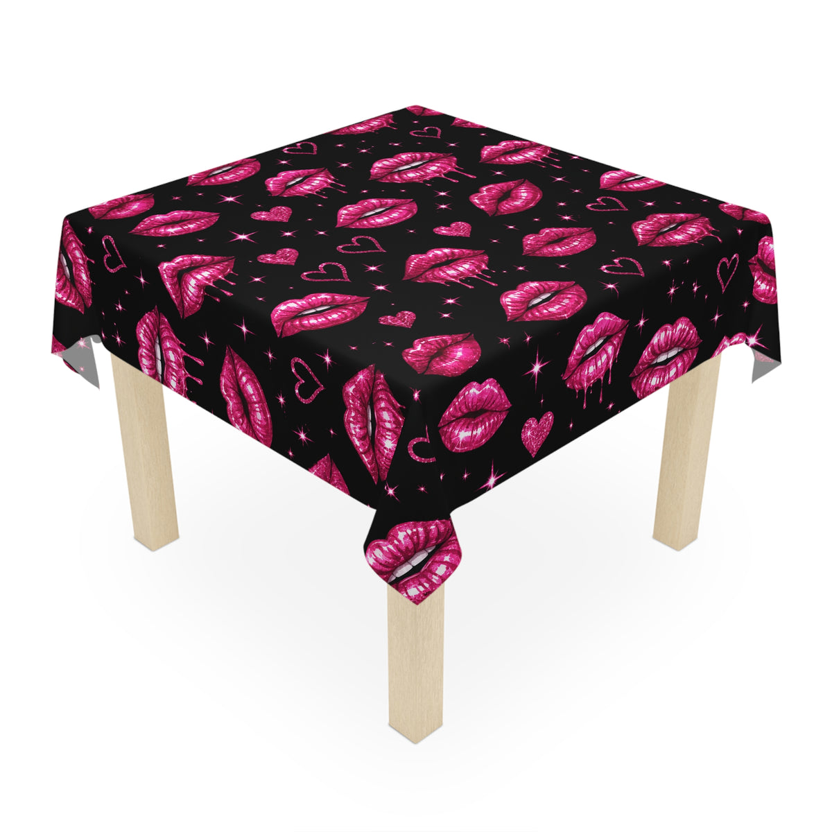 Kiss Kiss Bang Bang Tablecloth Black
