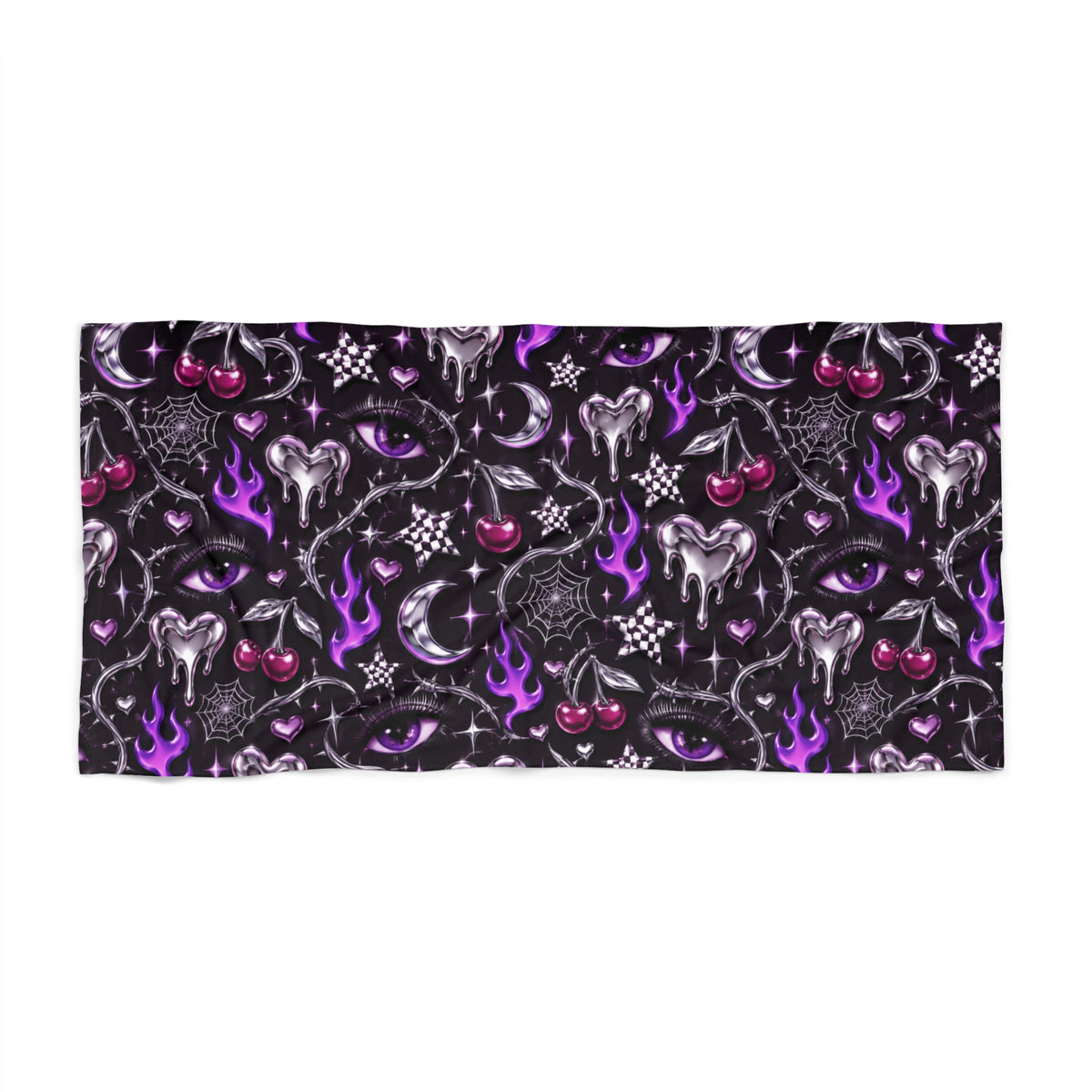 Y2K Magic Spell Beach Towel Black