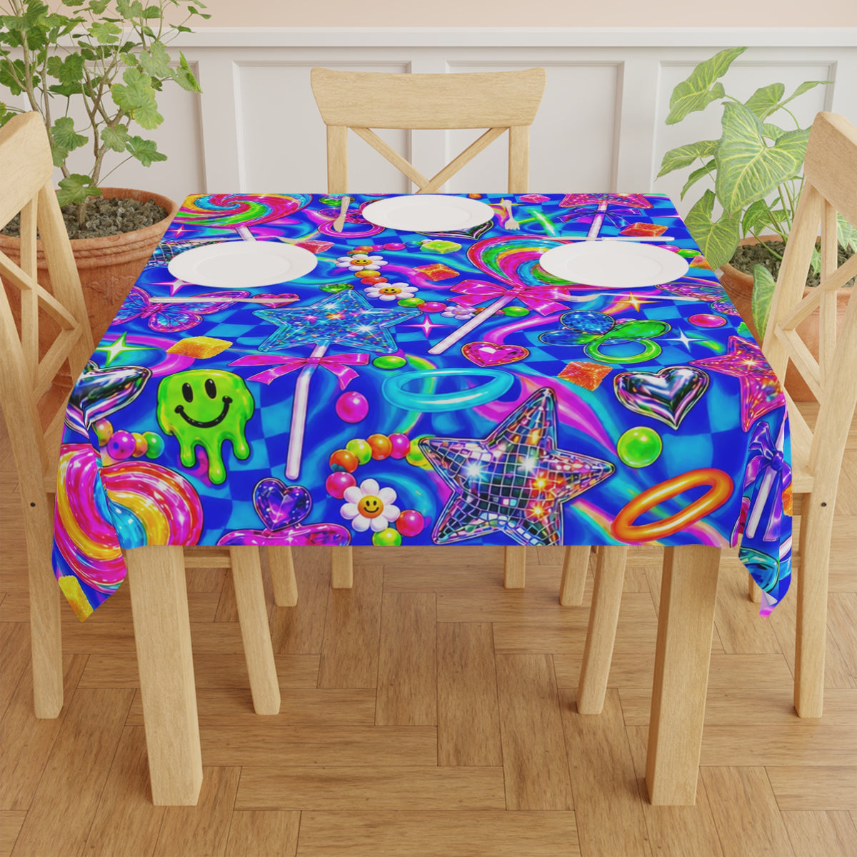 Neon Rave Grave Tablecloth Multi