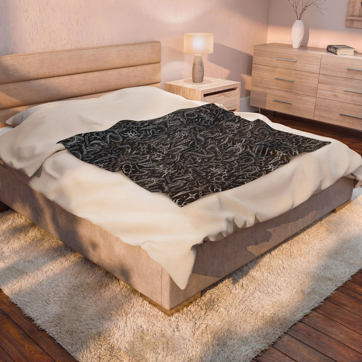 Goth Dream Velveteen Plush Blanket Black