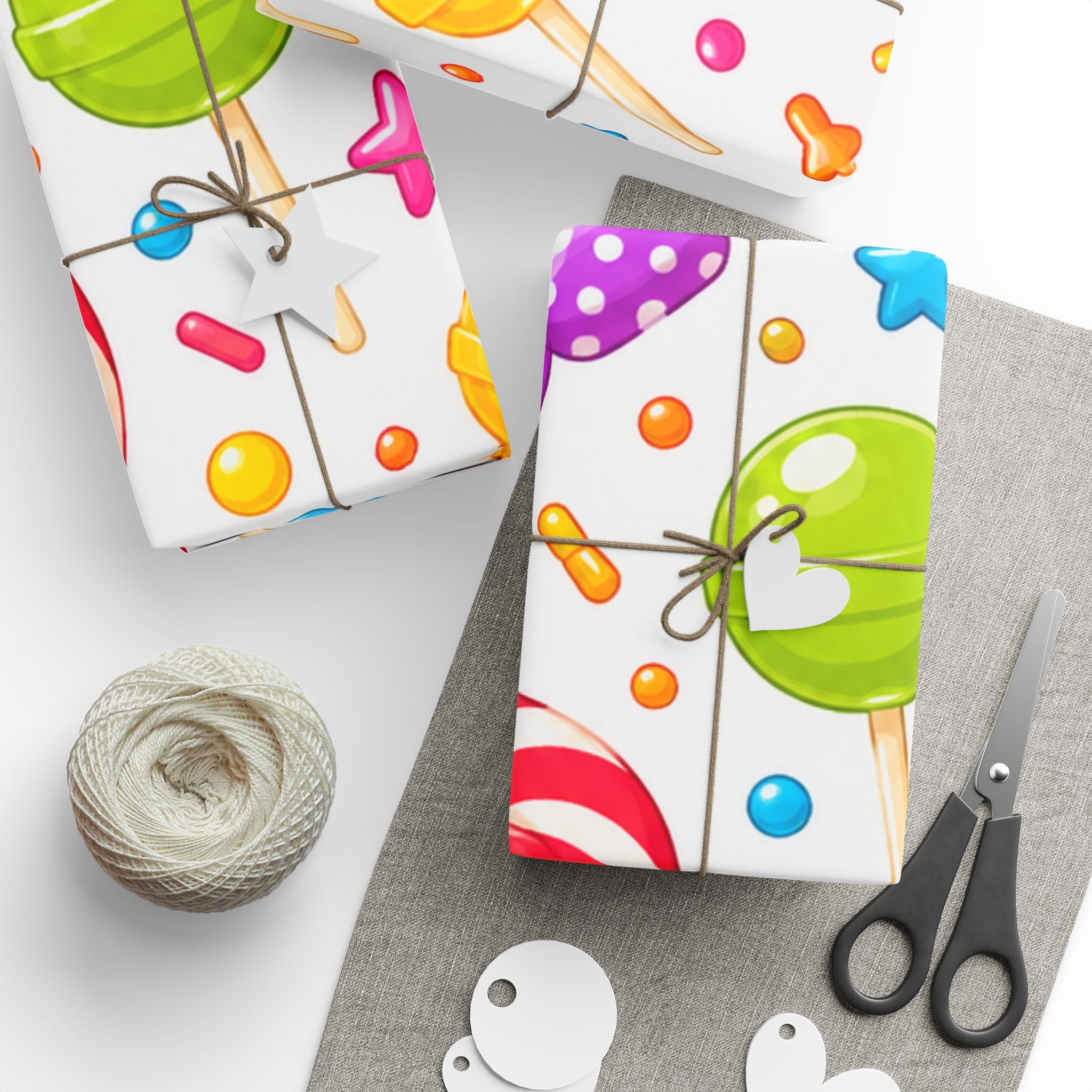 Candy Dreams Wrapping Paper White