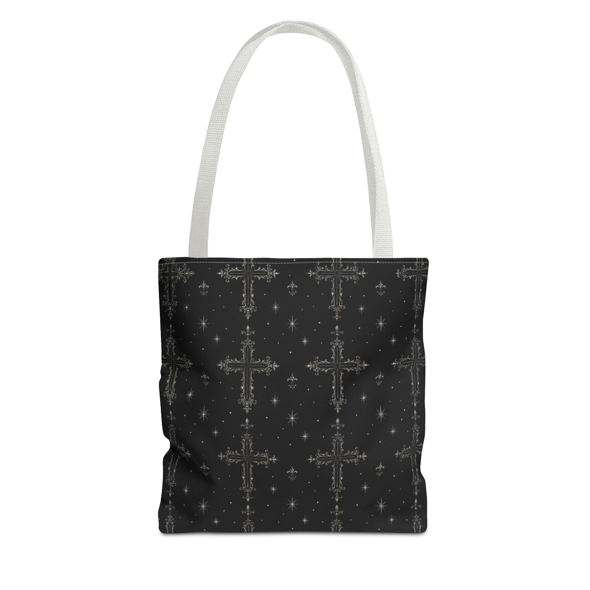 Gothic Cross Pattern Tote Bag Black