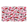 Cherry Hearts Spun Polyester Fabric by the Yard — Retro Tattoo Pattern