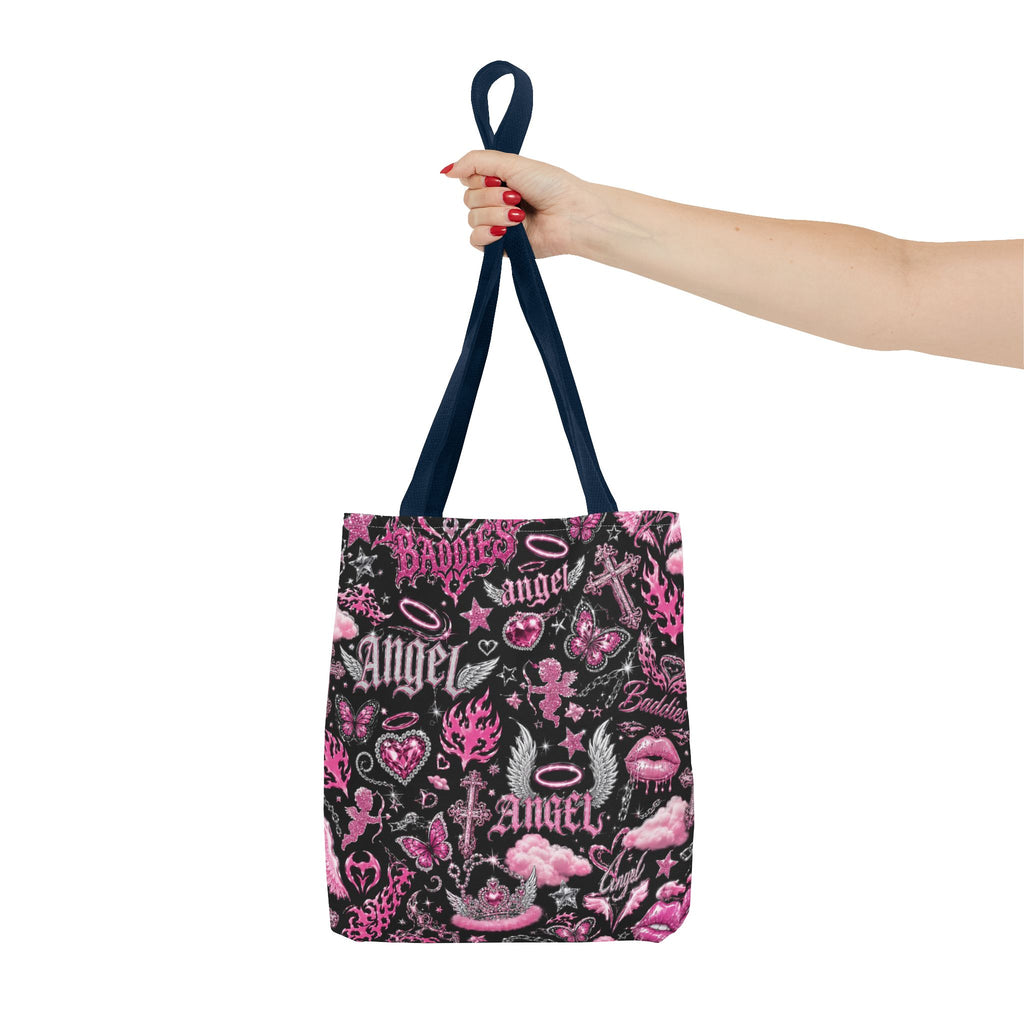 Y2K Angel Baddie Tote Bag Black