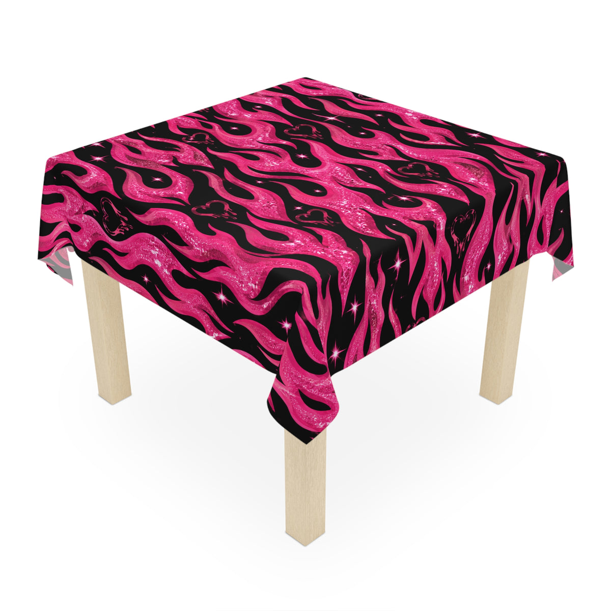 Y2K Hot Flames Tablecloth Black/Pink