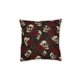 Skulls & Roses Square Pillow Black