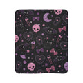Goth Kitty Fleece Sherpa Blanket