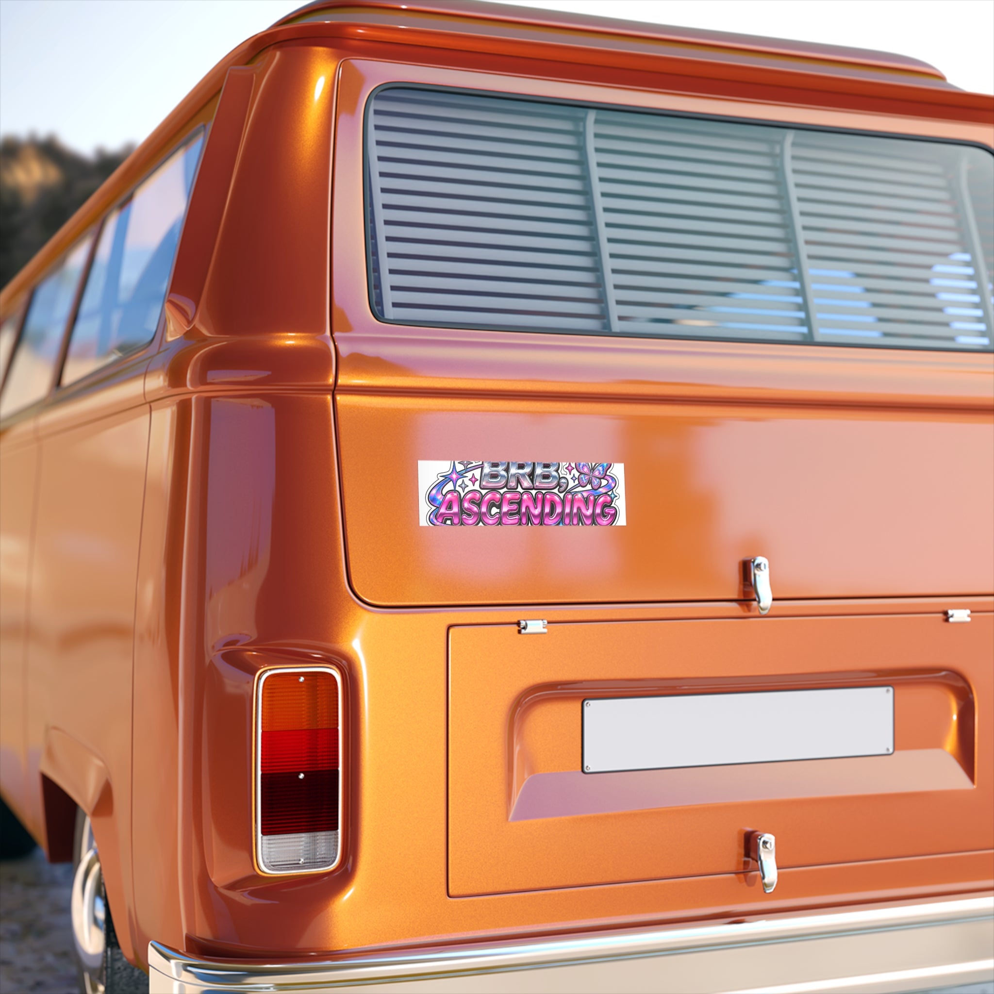 BRB Ascending Sticker — Holographic Butterfly Car Bumper Decal