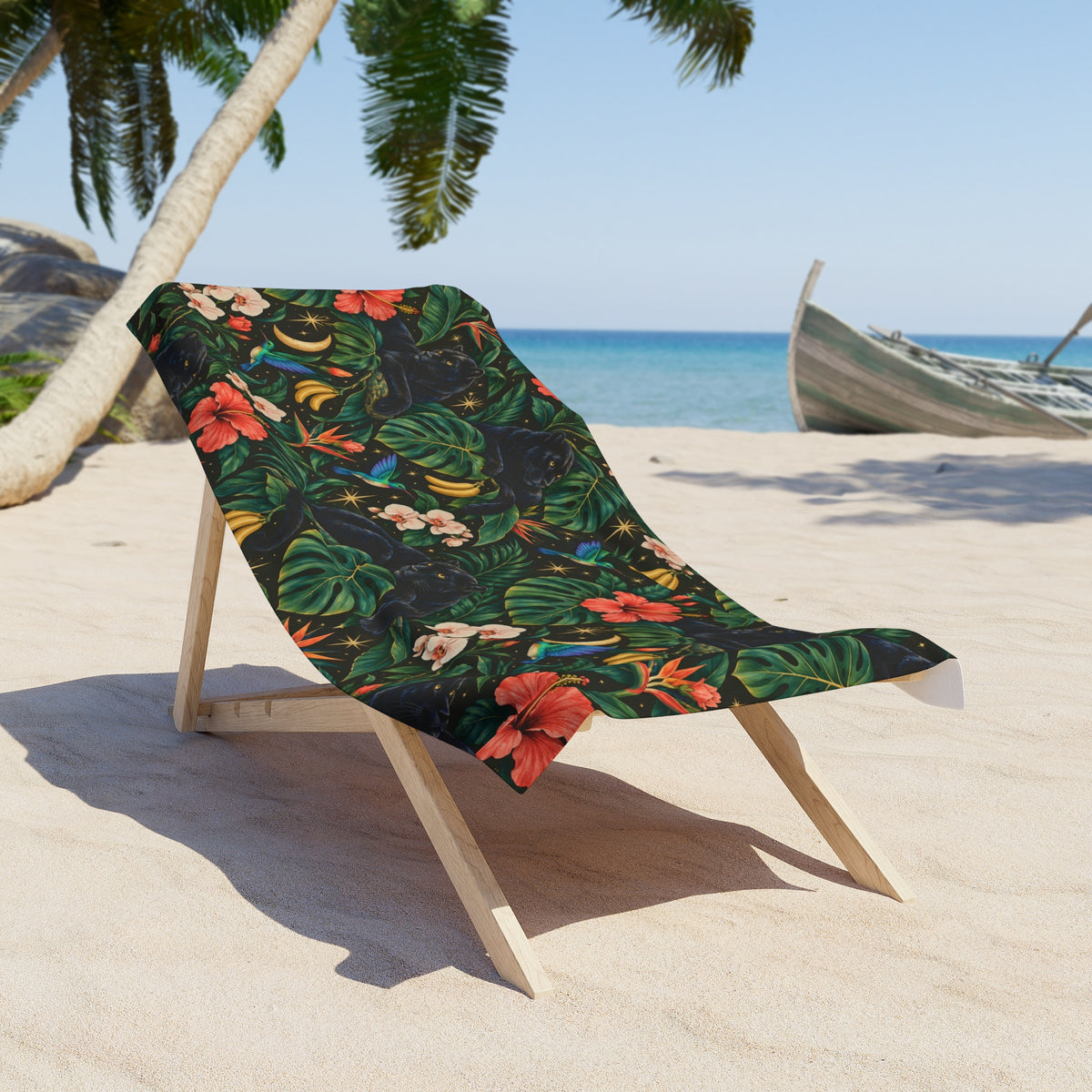 Tropical Jaguar Beach Towel Multi