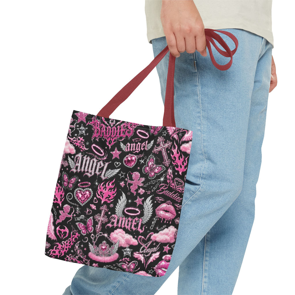 Y2K Angel Baddie Tote Bag Black