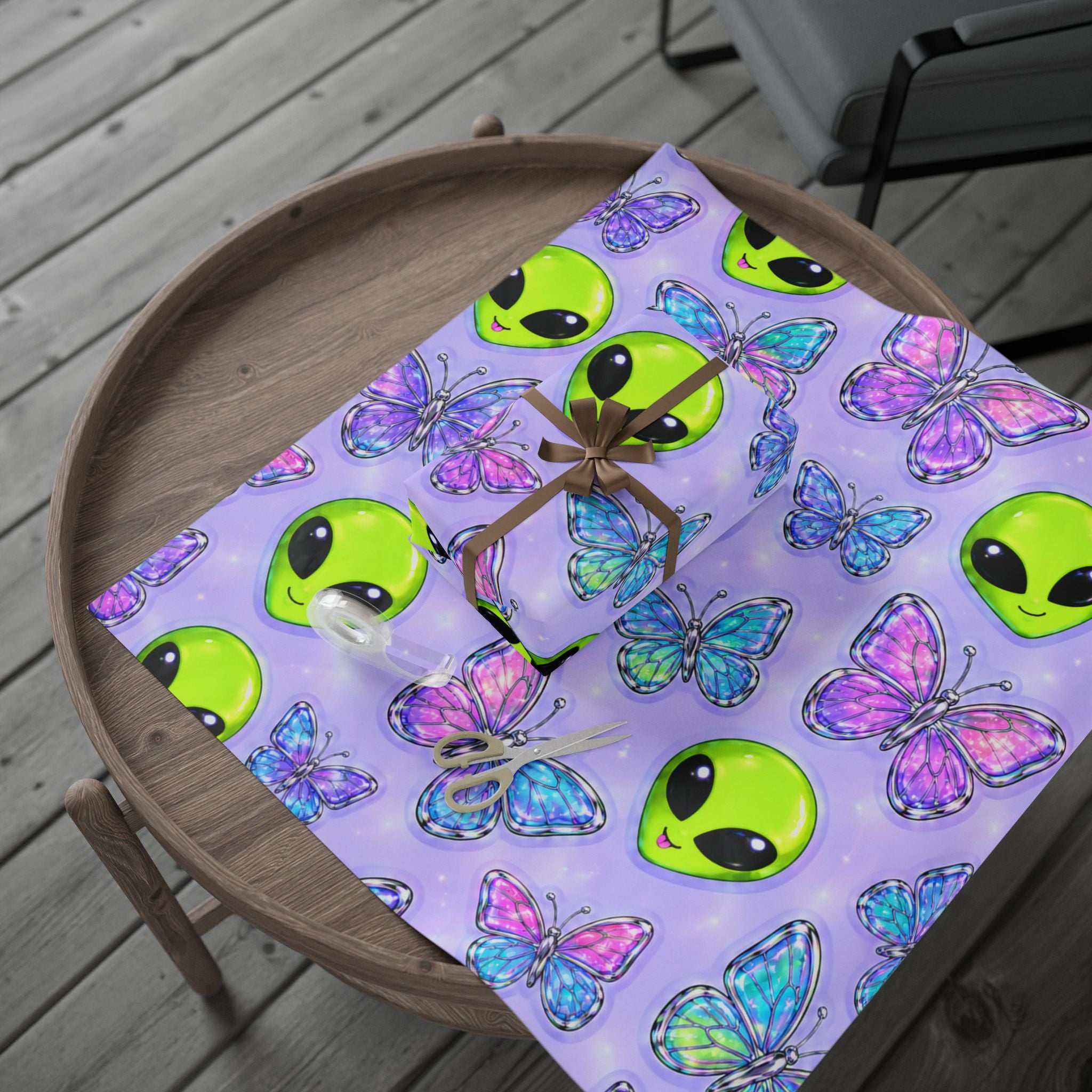 Y2K Alien Wrapping Paper