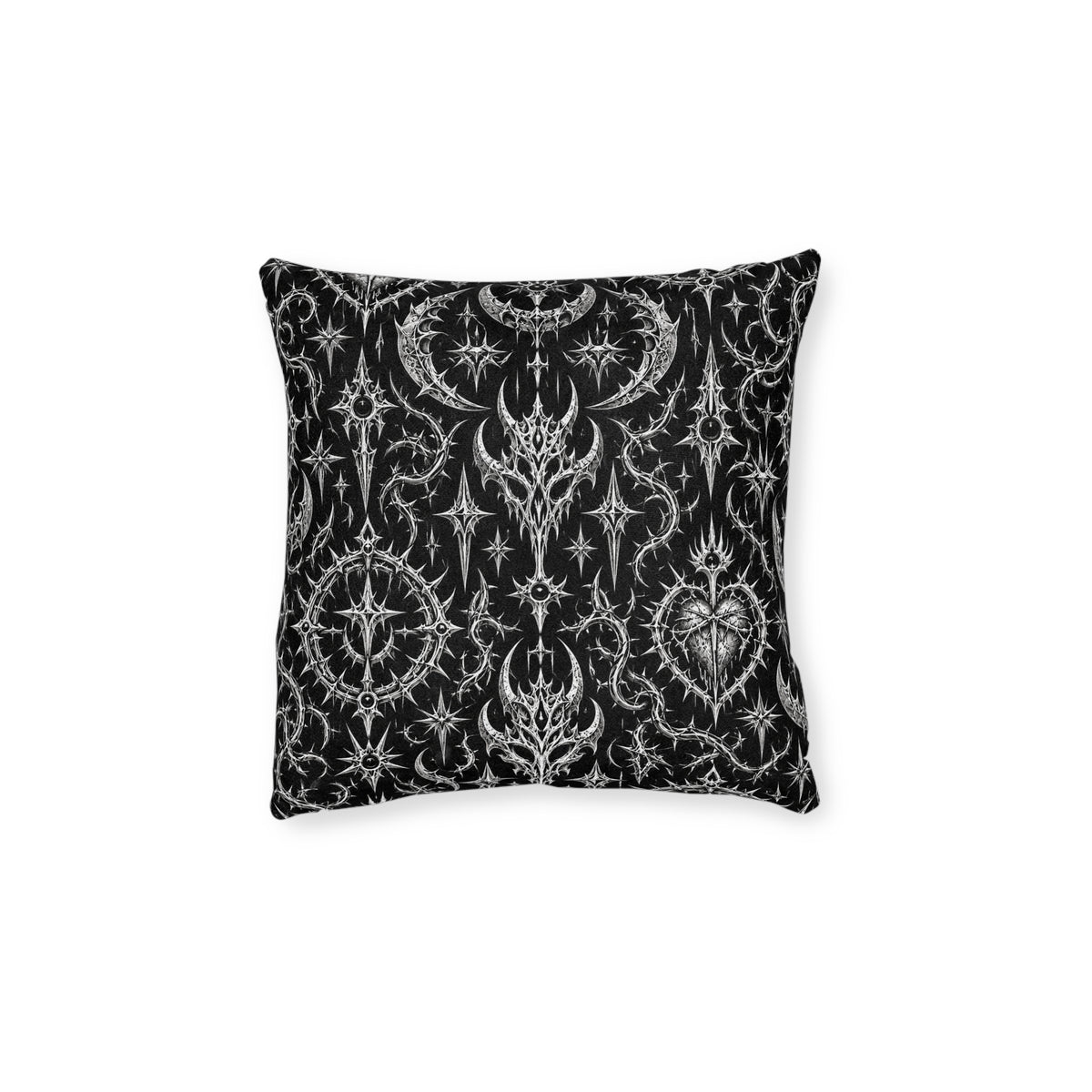Metal Goth Square Pillow Black