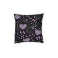 Soft Goth Swans Square Pillow Black