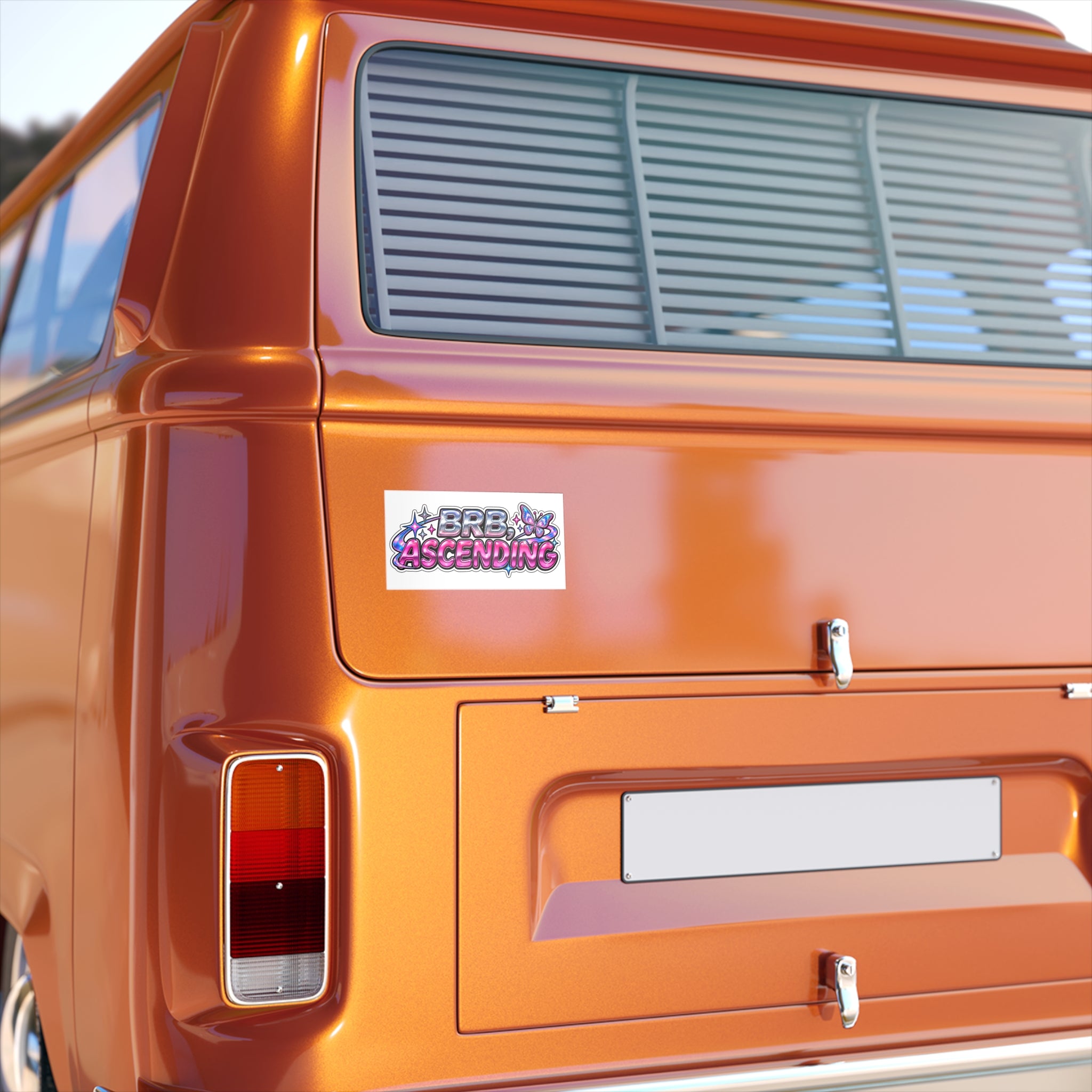 BRB Ascending Sticker — Holographic Butterfly Car Bumper Decal