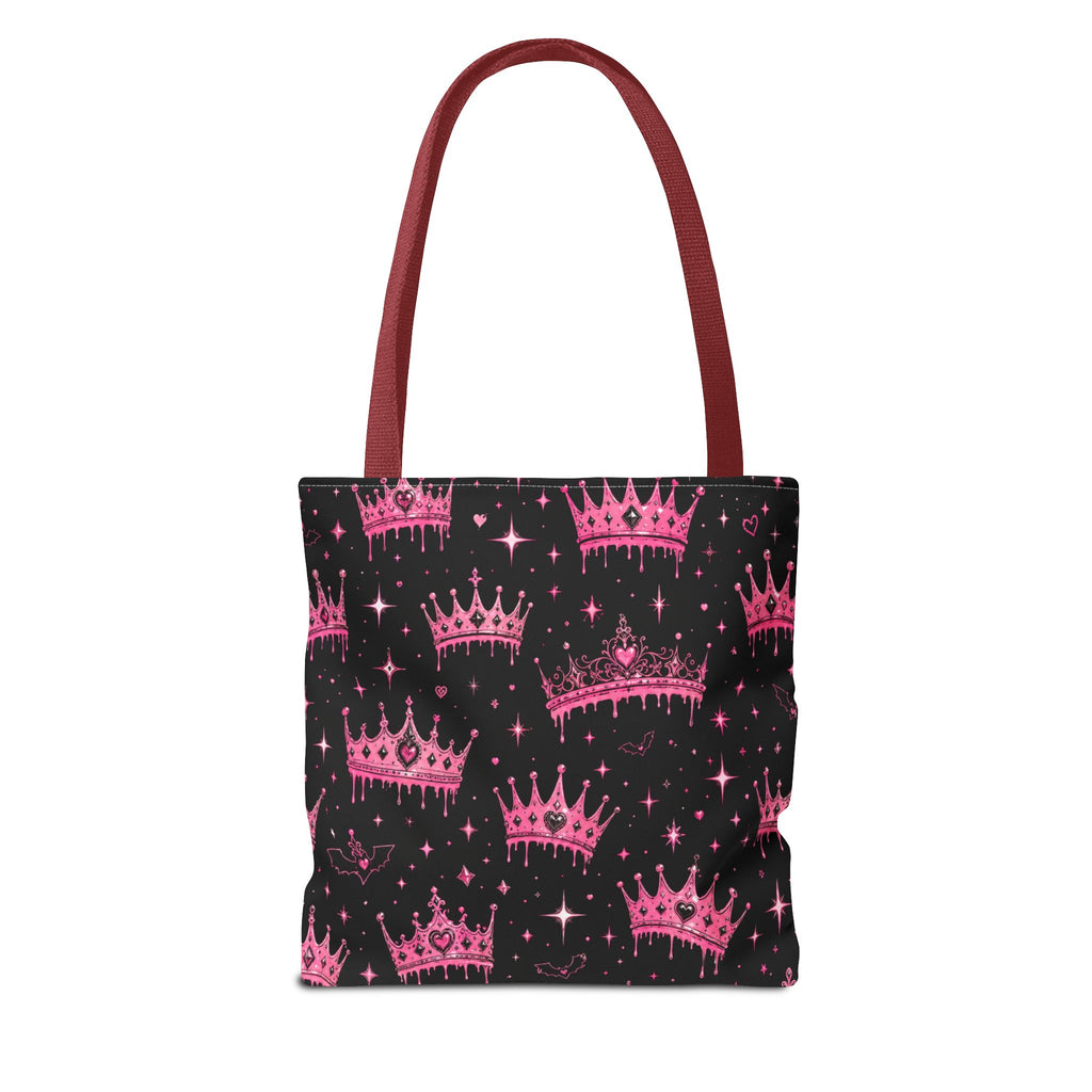 Pink Crown Pattern Tote Bag — Sparkling Princess All-Over Print