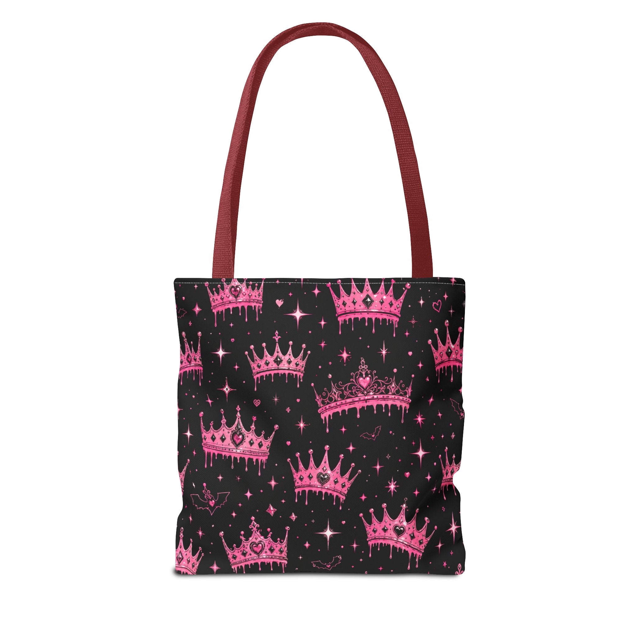 Pink Crown Pattern Tote Bag — Sparkling Princess All-Over Print
