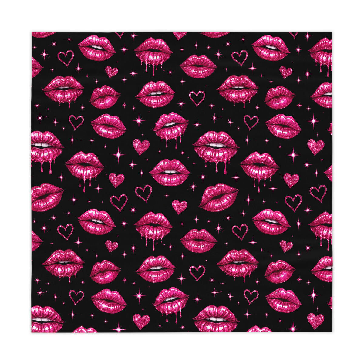 Kiss Kiss Bang Bang Tablecloth Black