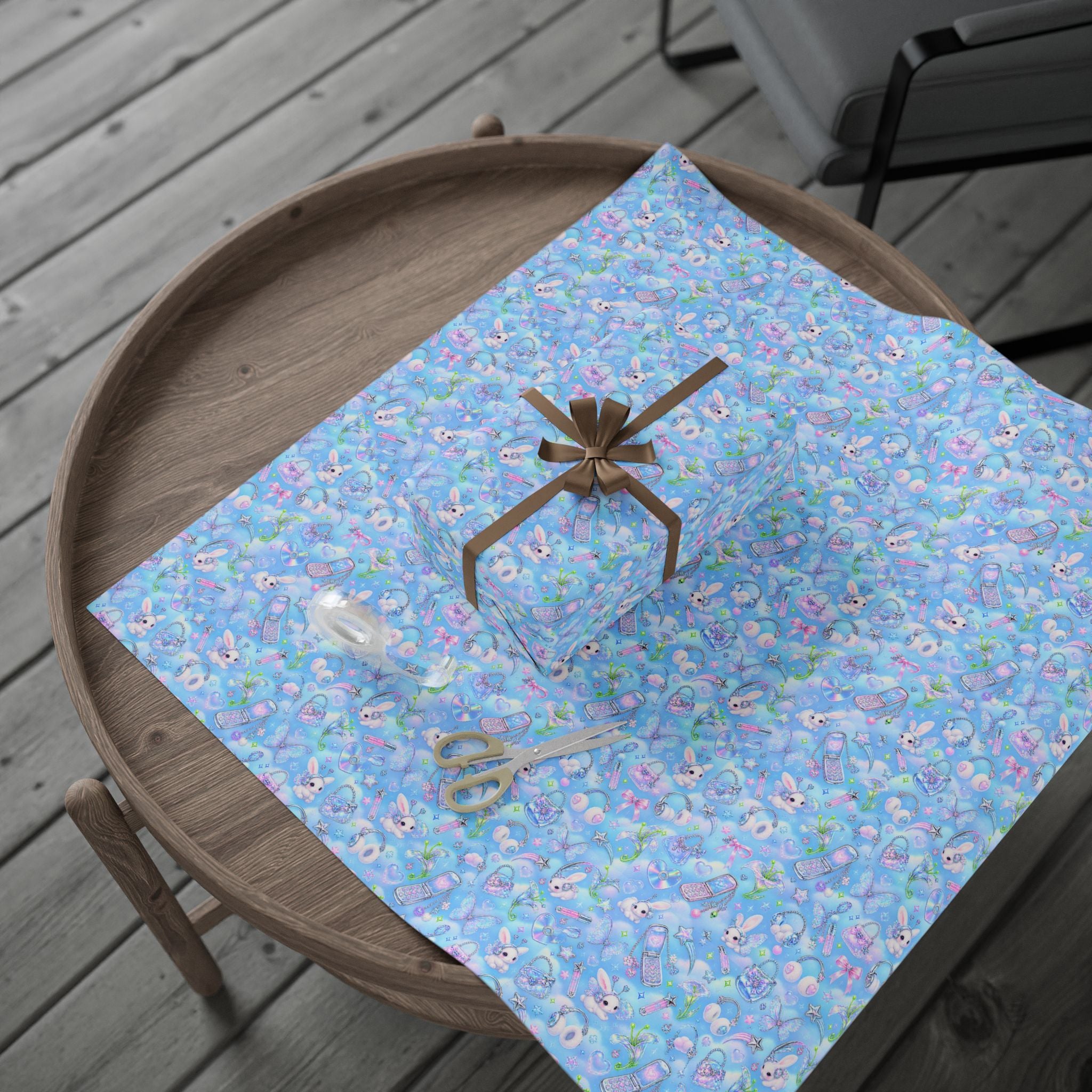 Mermaid Bunny Wrapping Paper – Pastel Sea Creatures Gift Wrap