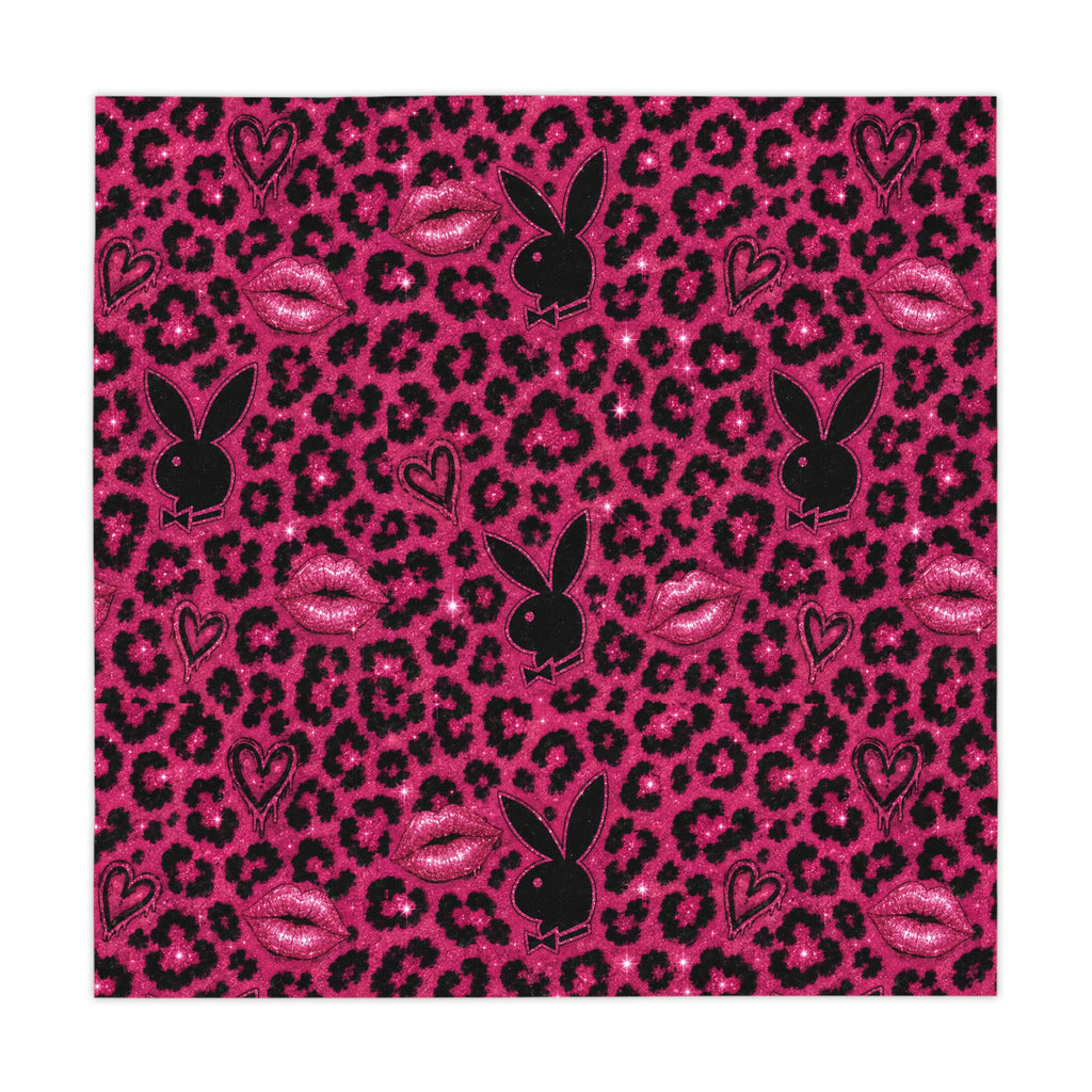 Leopard Hunny Tablecloth Black/Pink