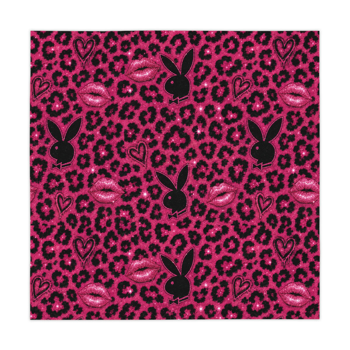 Leopard Hunny Tablecloth Black/Pink