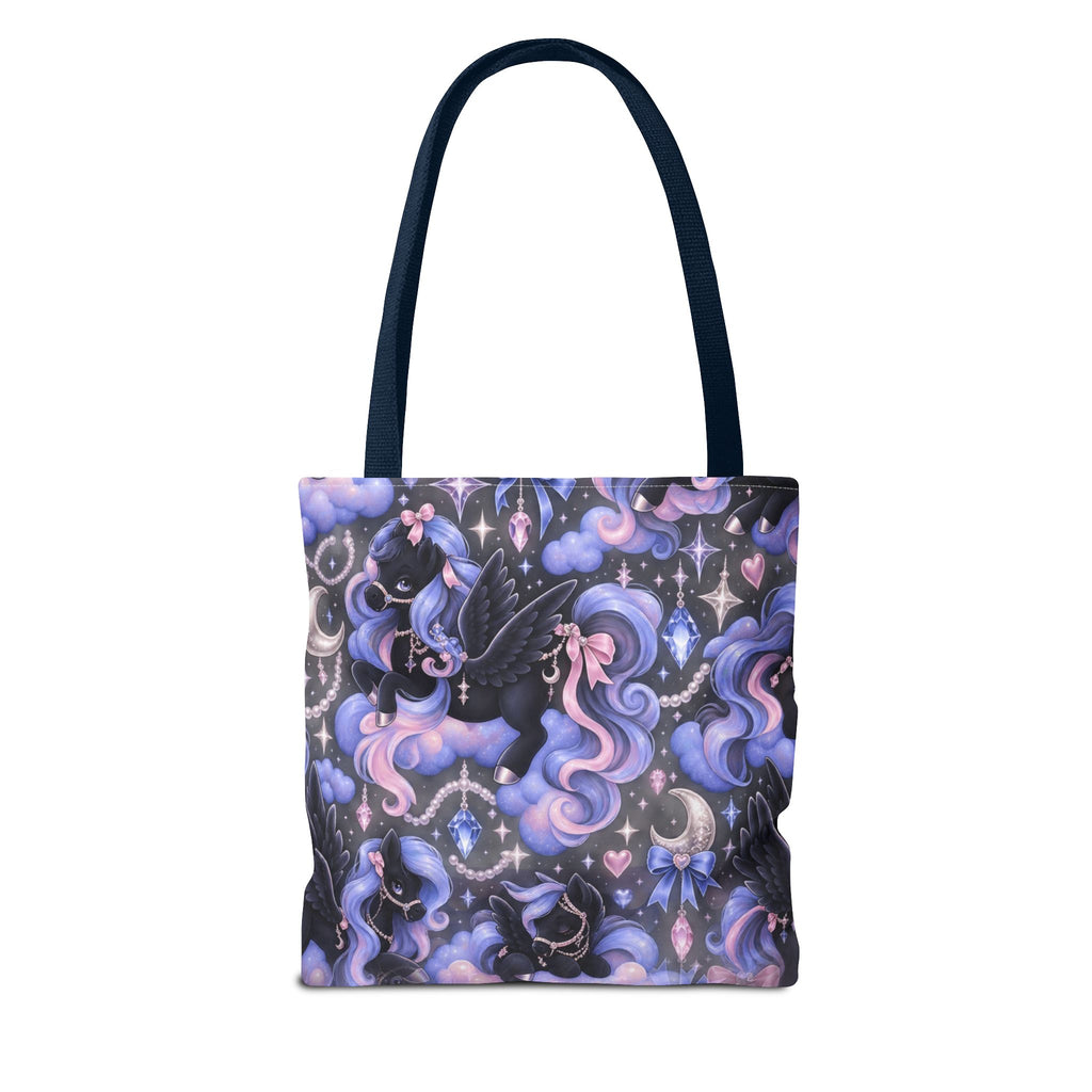 Galaxy Pegasus Tote Bag — Cute Purple Pastel Magical Unicorn Night Sky Pattern