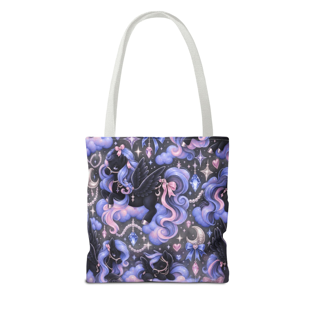 Galaxy Pegasus Tote Bag — Cute Purple Pastel Magical Unicorn Night Sky Pattern
