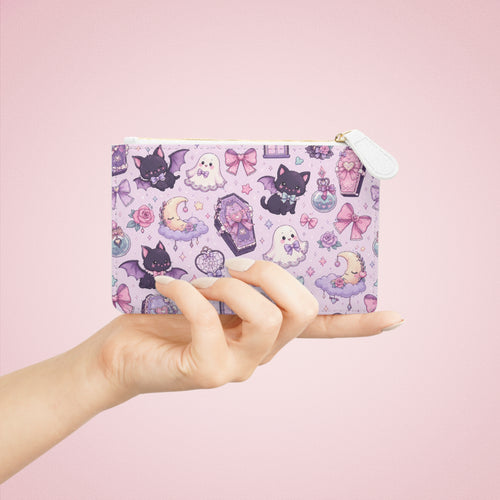 Cute Kawaii Bats and Coffin Dreams Mini Clutch Bag