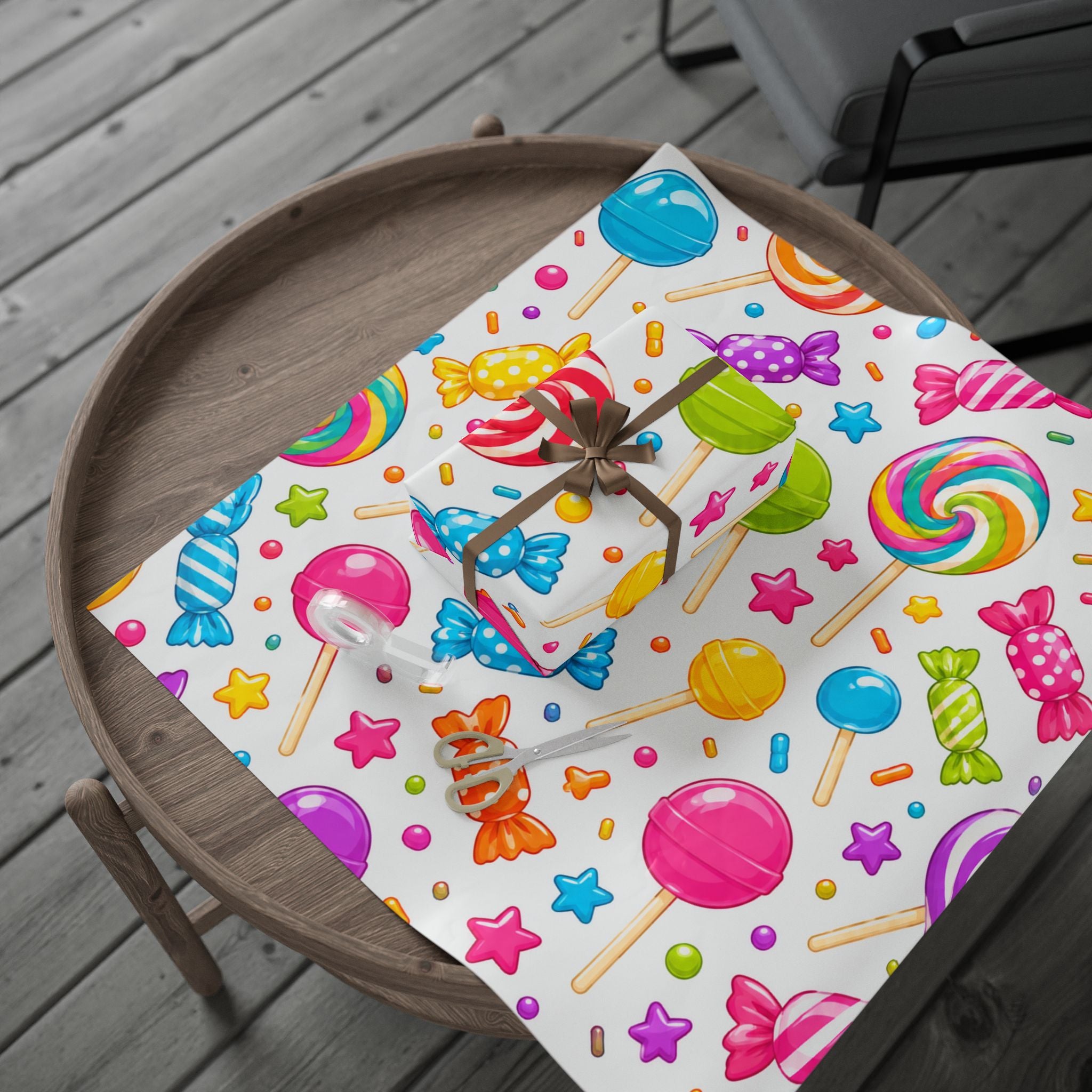 Candy Dreams Wrapping Paper White