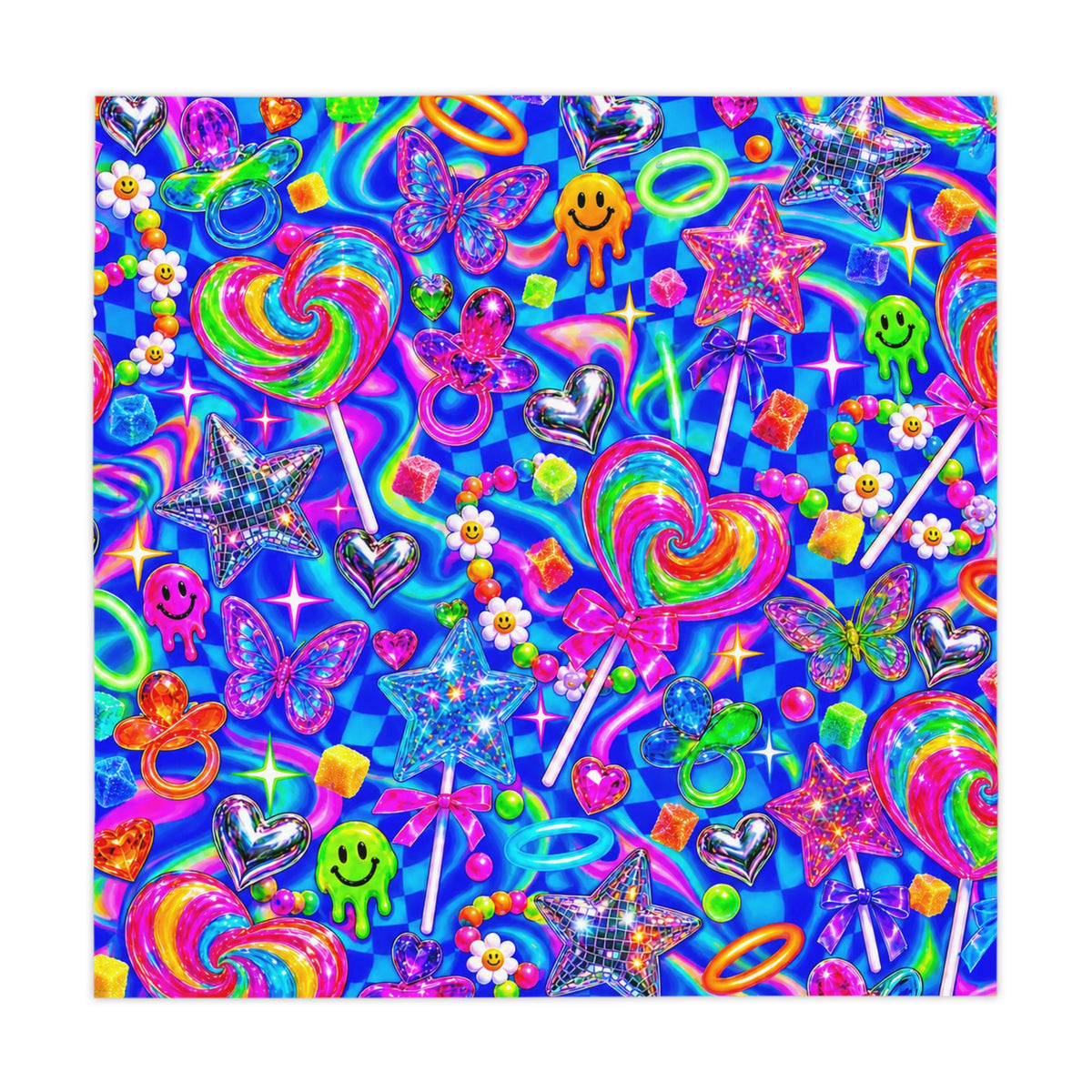 Neon Rave Grave Tablecloth Multi