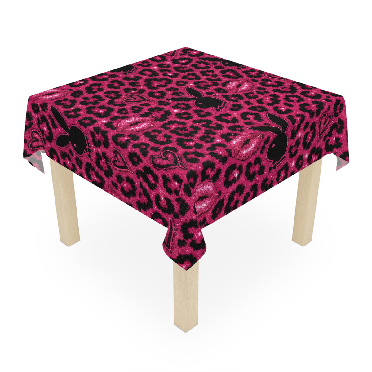 Leopard Hunny Tablecloth Black/Pink