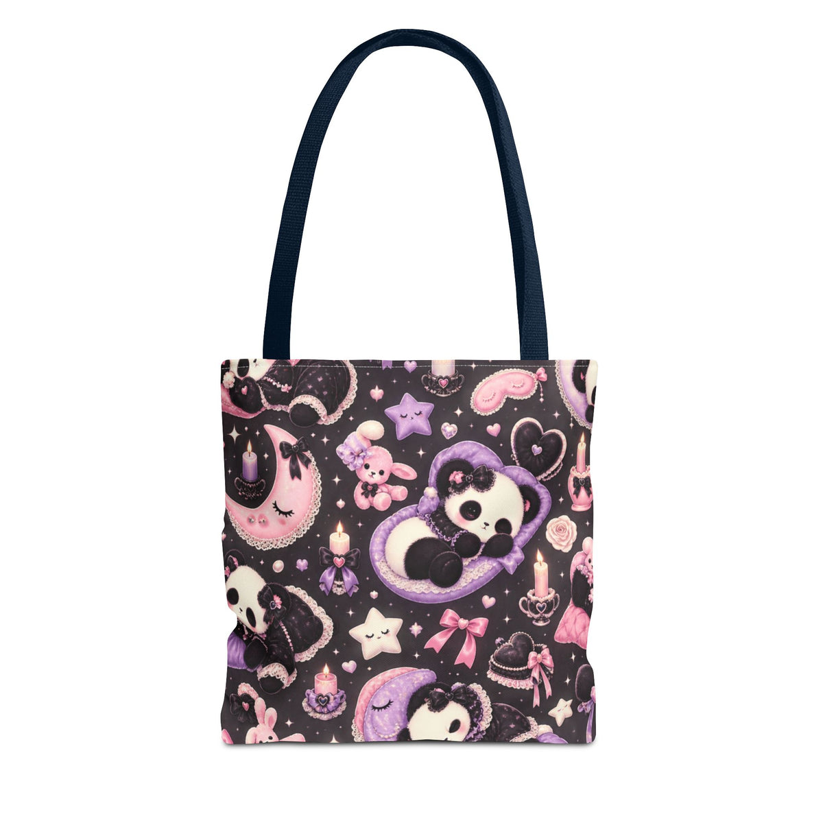 Kawaii Gothic Panda Moon Tote Bag