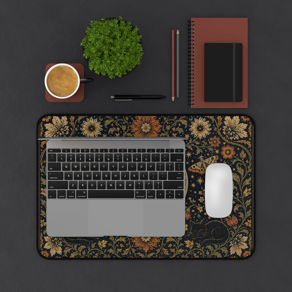 Celestial Sun & Moon Floral Desk Mat