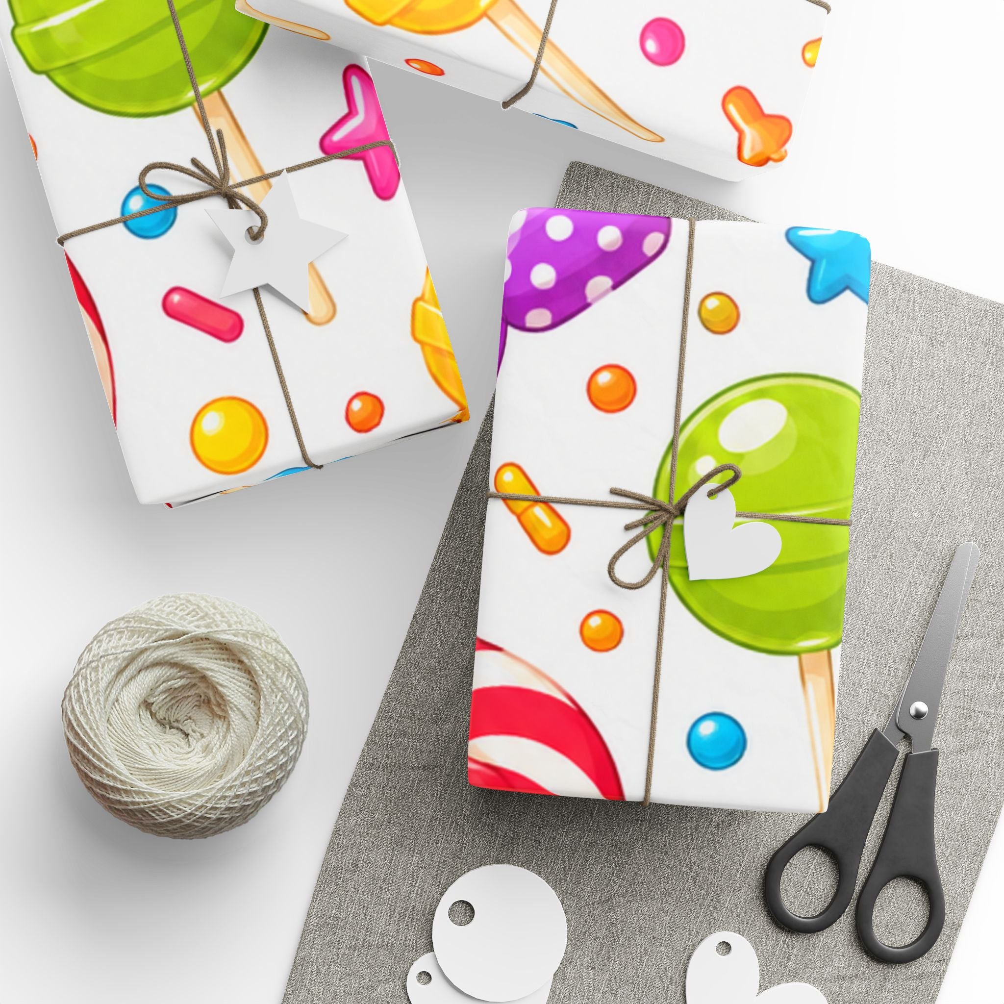 Candy Dreams Wrapping Paper White