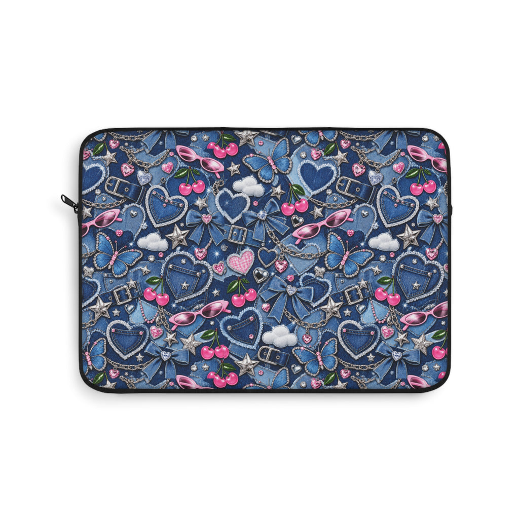 Y2K Denim Love Laptop Sleeve