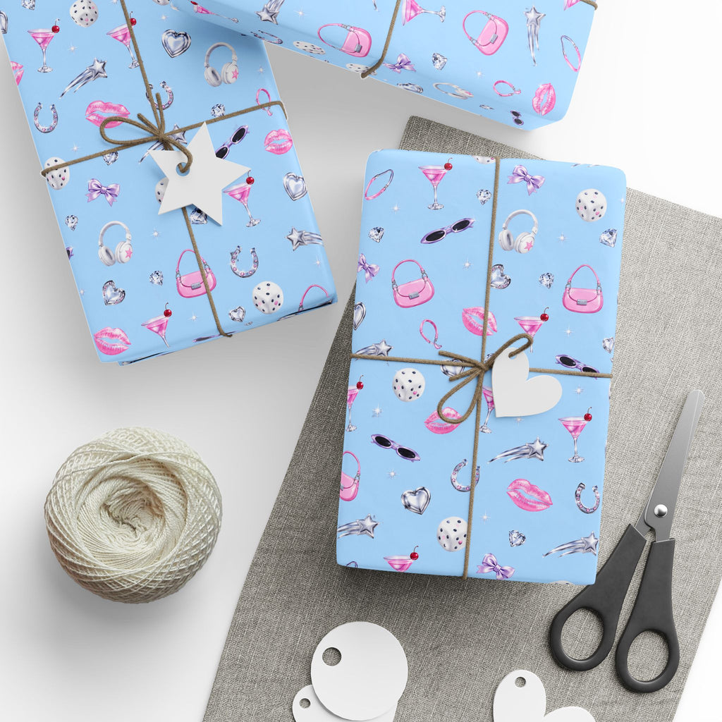 Wrapping Paper — Blue Ballet Slippers Pattern (Dance Gift Wrap)